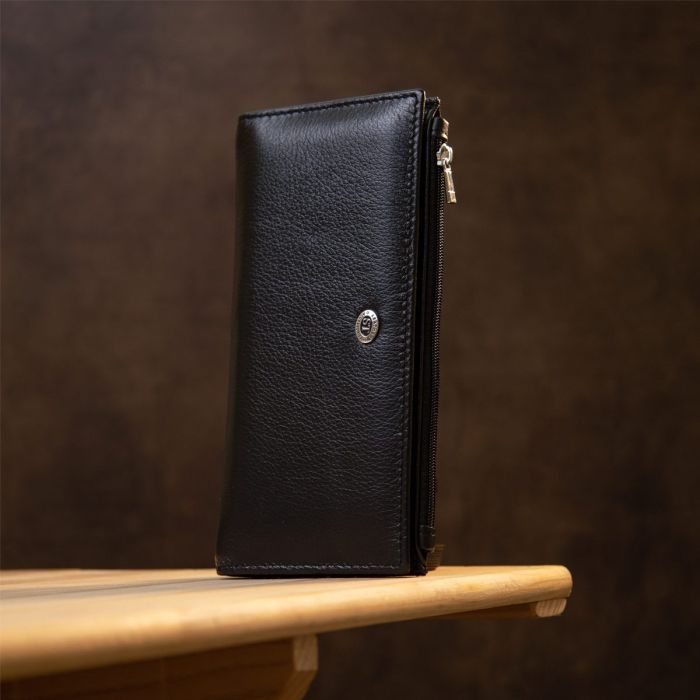 Практичный женский кожаный кошелек ST Leather 19378 Черный