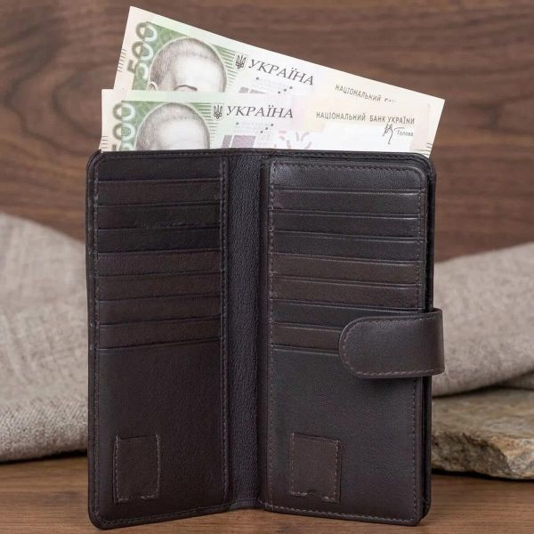 Вертикальное портмоне Tony Perotti из натуральной кожи Cortina 5074 moro (90240) Темно-коричневое