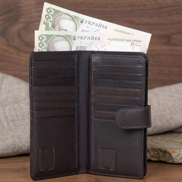 Вертикальное портмоне Tony Perotti из натуральной кожи Cortina 5074 moro (90240) Темно-коричневое