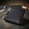 Мужской горизонтальный бумажник среднего размера из натуральной кожи ST Leather 22484 Черный