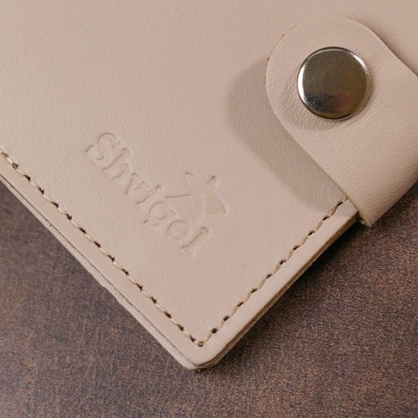 Классическое кожаное портмоне Shvigel 16510 Бежевый