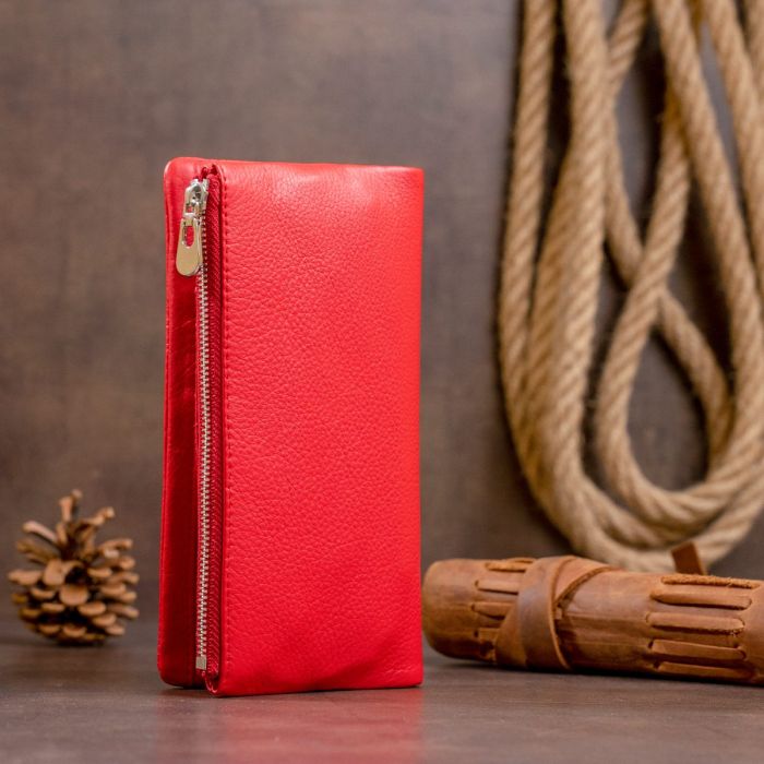 Вертикальный кошелек на кнопке женский ST Leather 19202 Красный