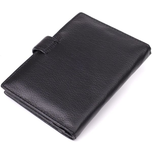 Вместительная обложка на документы унисекс из натуральной кожи ST Leather 23116 Черный