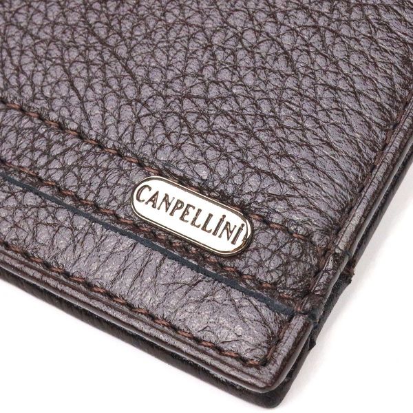 Надежный зажим из натуральной зернистой кожи CANPELLINI 21517 Коричневый