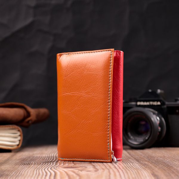 Кожаный кошелек в три сложения для женщин ST Leather 19442 Разноцветный