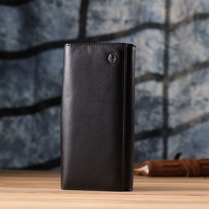 Солидный женский кошелек из натуральной кожи ST Leather 23088 Черный