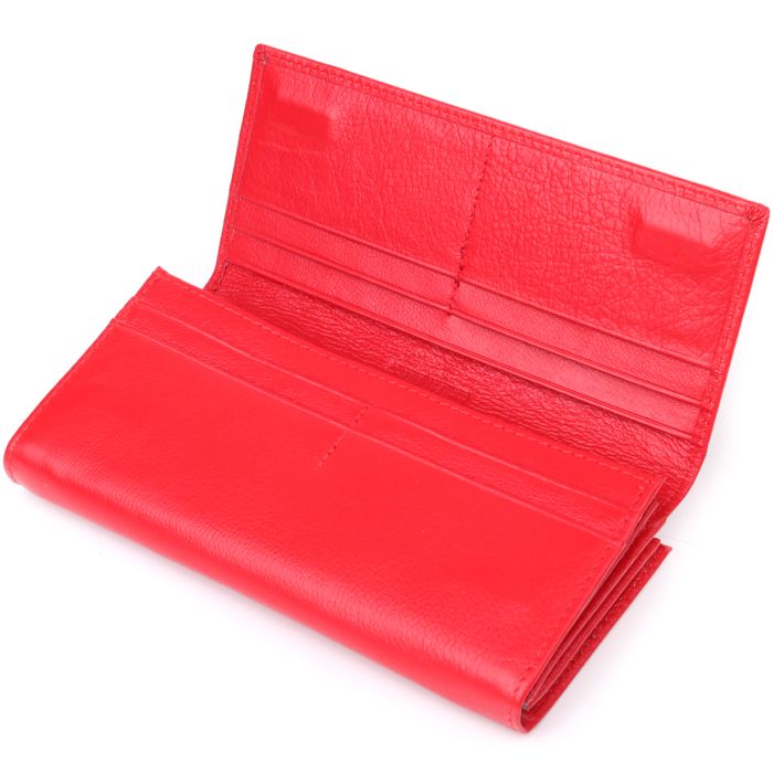 Яркий женский кошелек на магнитах из натуральной кожи ST Leather 23114 Красный