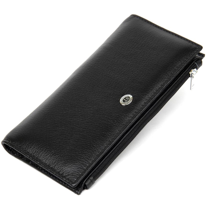 Практичный женский кожаный кошелек ST Leather 19378 Черный