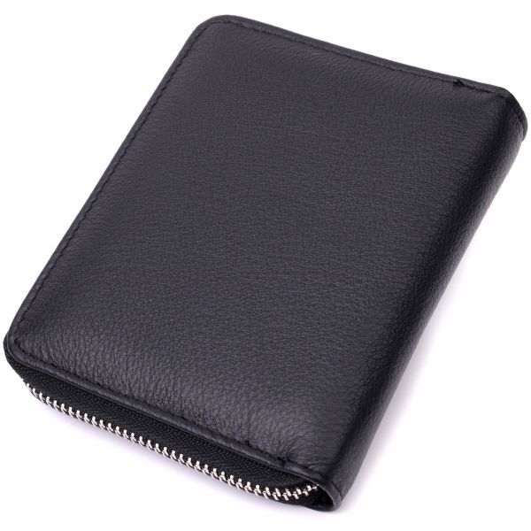 Портмоне для женщин на молнии в классическом цвете из натуральной кожи ST Leather 19488 Черный