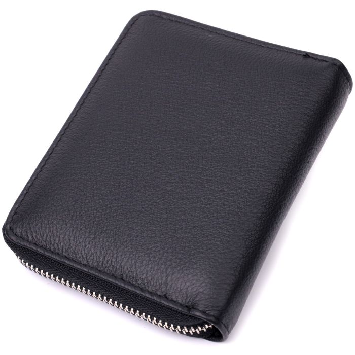 Портмоне для женщин на молнии в классическом цвете из натуральной кожи ST Leather 19488 Черный