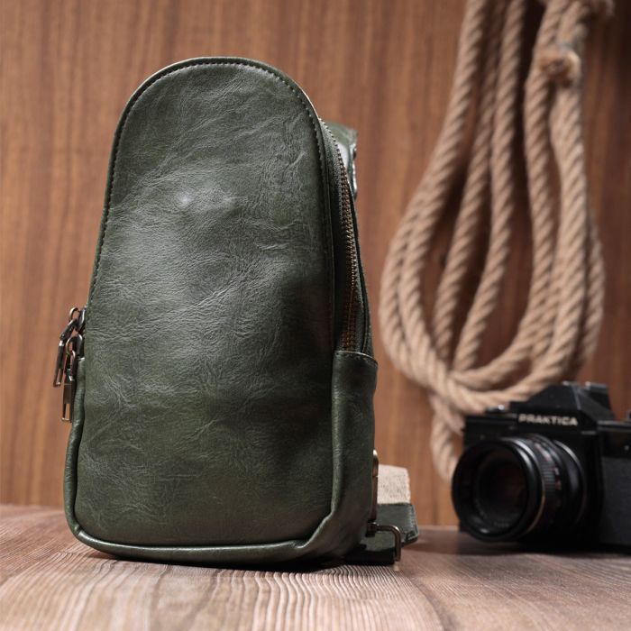 Красивая сумка через плечо в модном цвете из экокожи Vintage 22791 Зеленый