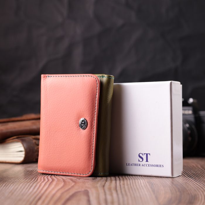 Кошелек для стильных девушек из натуральной кожи ST Leather 22494 Разноцветный