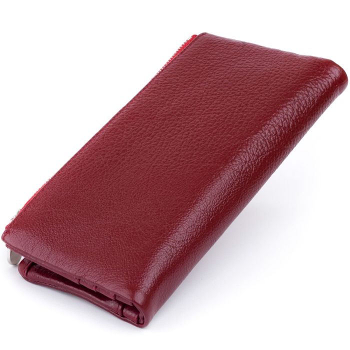 Вертикальный кошелек на кнопке женский ST Leather 19204 Бордовый