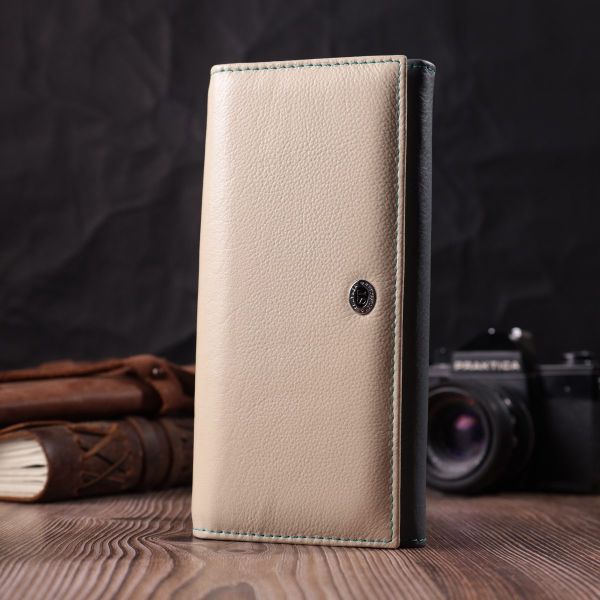 Практичный кошелек для стильных женщин из натуральной кожи ST Leather 22519 Разноцветный