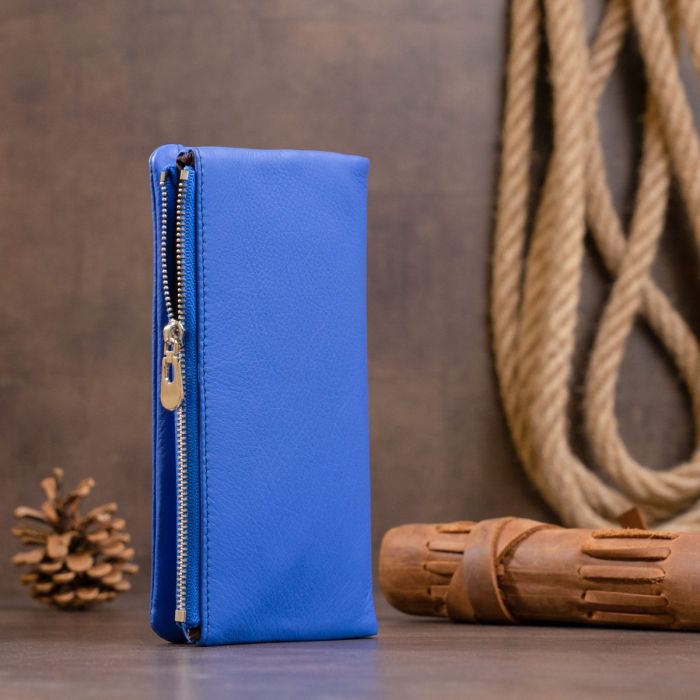 Вертикальный кошелек на кнопке унисекс ST Leather 19205 Синий