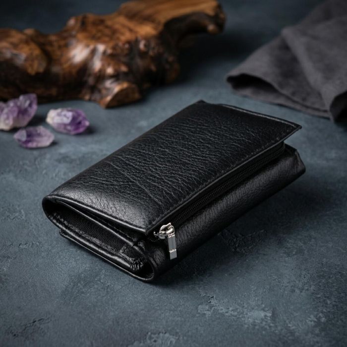 Горизонтальное портмоне из кожи унисекс на магните ST Leather 19331 Черное