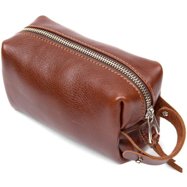 Мужская косметичка из натуральной кожи GRANDE PELLE 11414 Коричневый