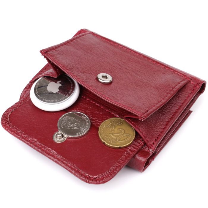 Миниатюрный женский кошелек из натуральной кожи ST Leather 23082 Бордовый