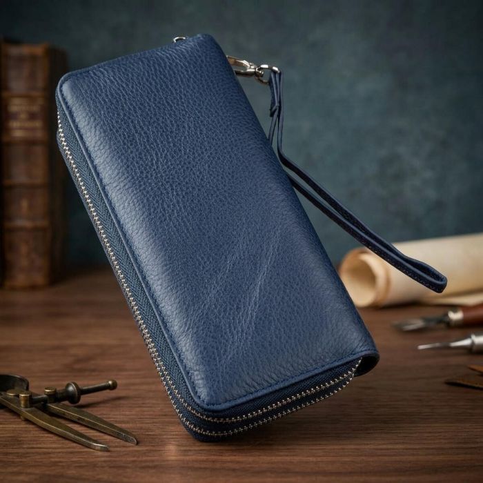 Цікавий жіночий клатч з ремінцем ST Leather 18869 Синій