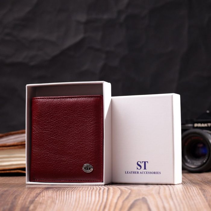 Женский небольшой кошелек из натуральной кожи ST Leather 19476 Бордовый