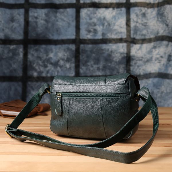 Повседневная женская сумка из натуральной кожи Vintage 22970 Зеленый