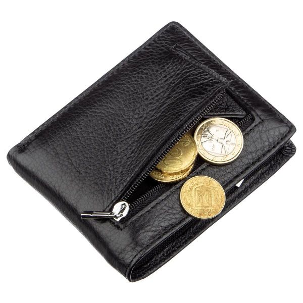 Компактный мужской кошелек с зажимом ST Leather 18837 Черный