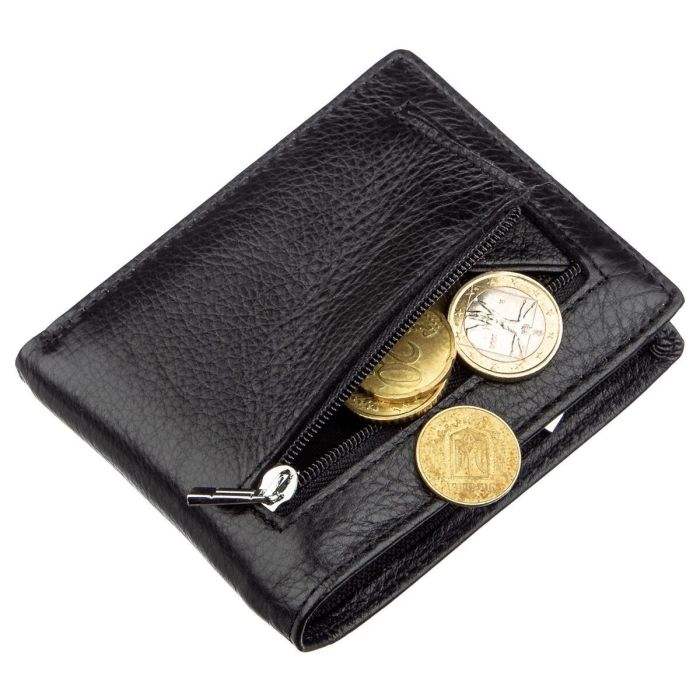 Компактный мужской кошелек с зажимом ST Leather 18837 Черный
