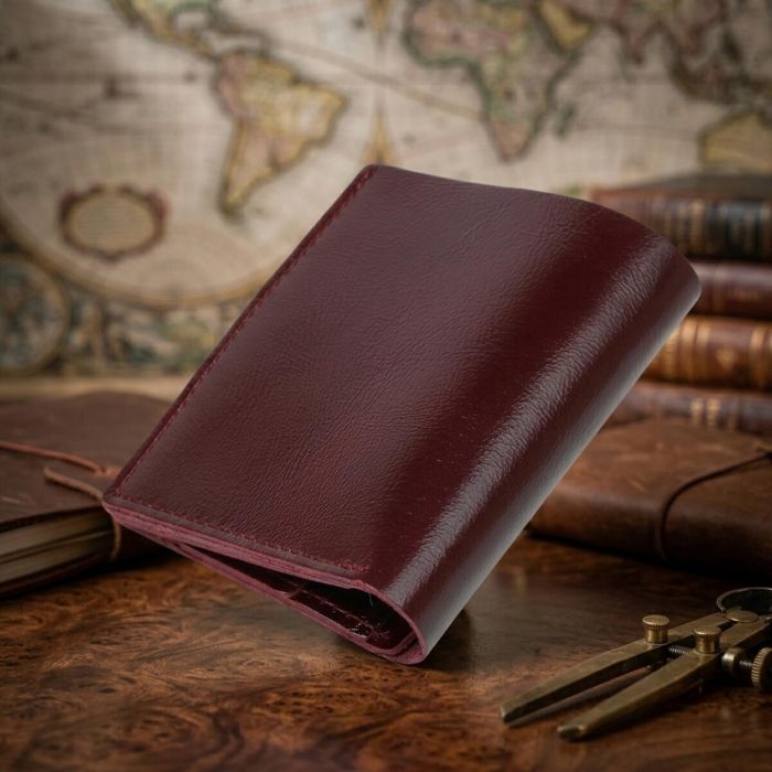 Женское глянцевое кожаное портмоне Shvigel 16484 Бордовый