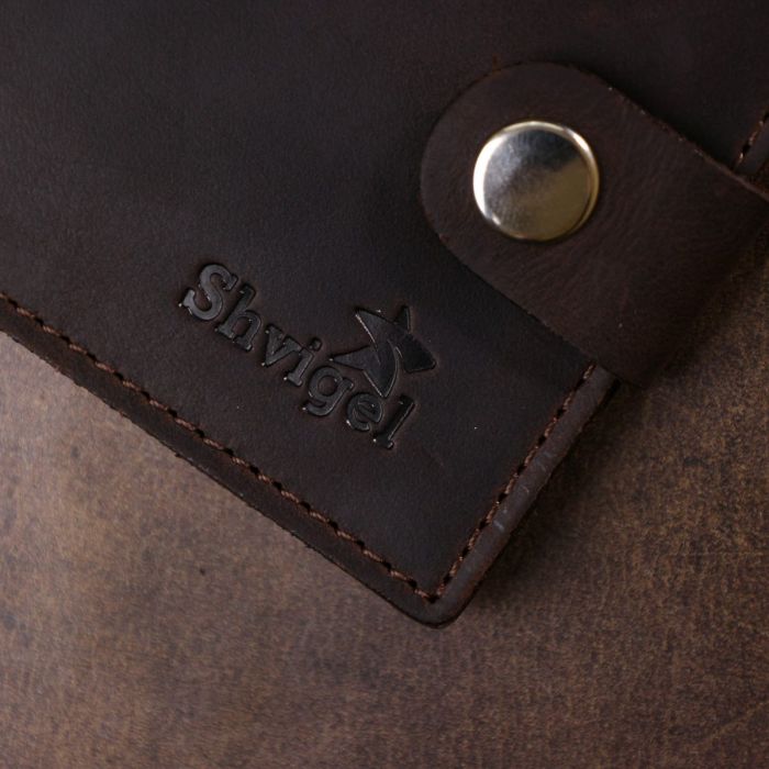 Матовое винтажное портмоне для мужчин Shvigel 16454 Коричневый