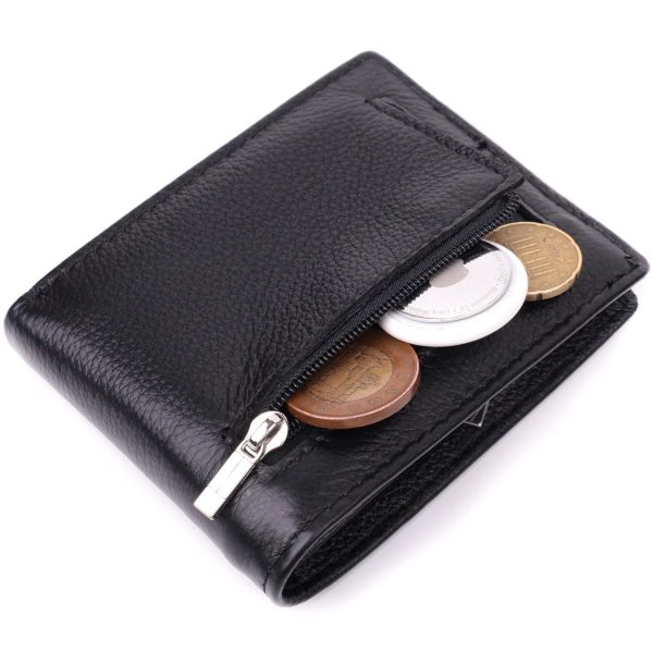 Отличный зажим из натуральной кожи ST Leather 22475 Черный