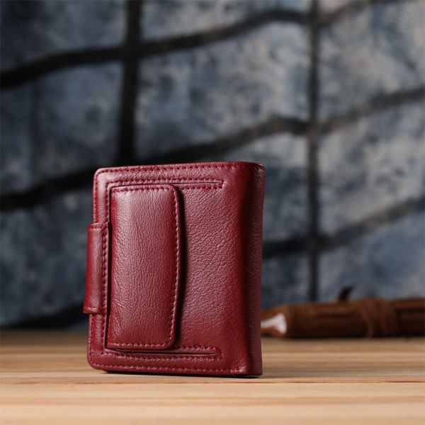 Женский кошелек вертикального формата из натуральной кожи ST Leather 23071 Бордовый