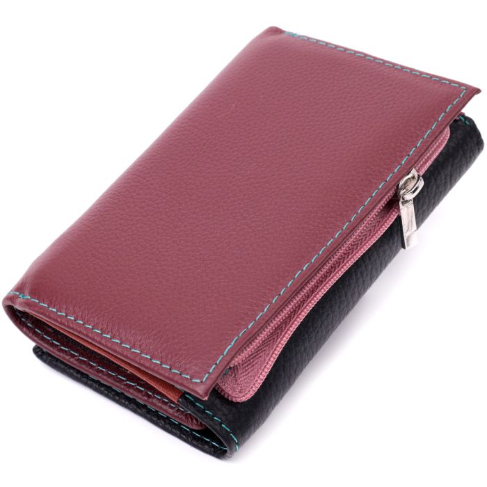 Вместительный женский кошелек из качественной натуральной кожи ST Leather 19463 Разноцветный