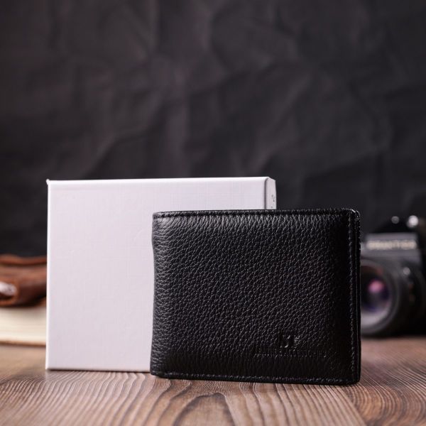 Качественный зажим из натуральной кожи ST Leather 22472 Черный