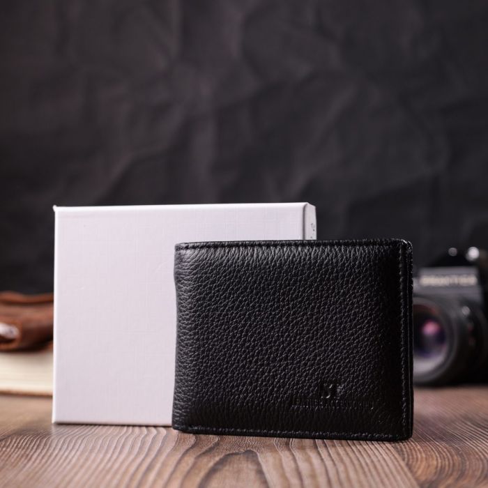 Качественный зажим из натуральной кожи ST Leather 22472 Черный