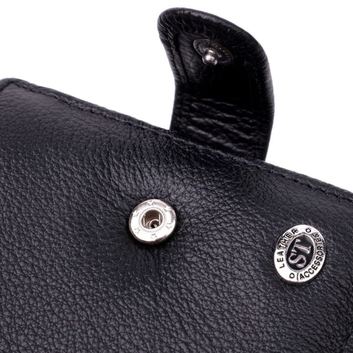 Классическое портмоне для мужчин с блоком для карт из натуральной кожи ST Leather 19473 Черное