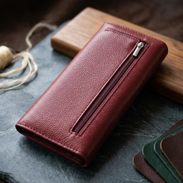 Оригінальний жіночий гаманець з натуральної шкіри ST Leather 22522 Бордовий