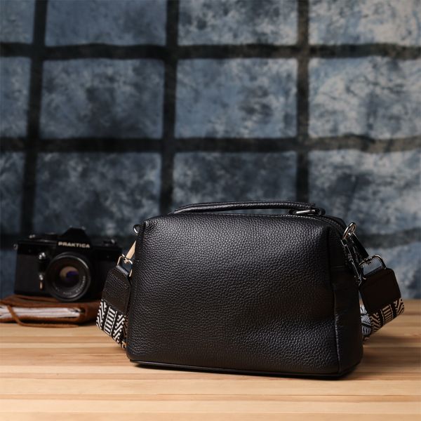 Женская сумка на два отделения из натуральной кожи Vintage 22919 Черный