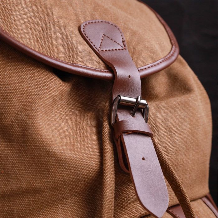 Мужской текстильный рюкзак что закрывается клапаном на магнит Vintage 22155 Коричневый