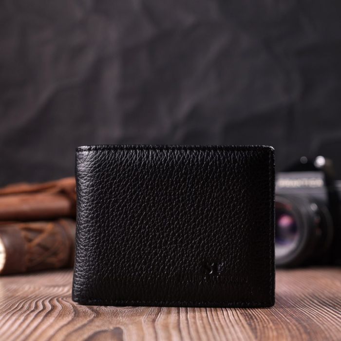 Качественный зажим из натуральной кожи ST Leather 22472 Черный