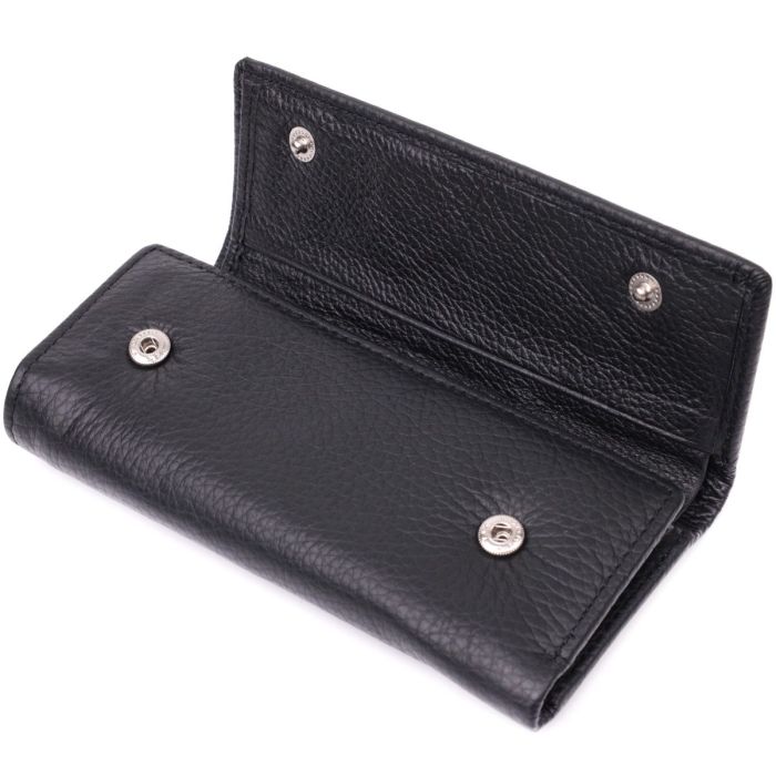 Большая ключница с функцией кошелька из натуральной кожи ST Leather 22492 Черный