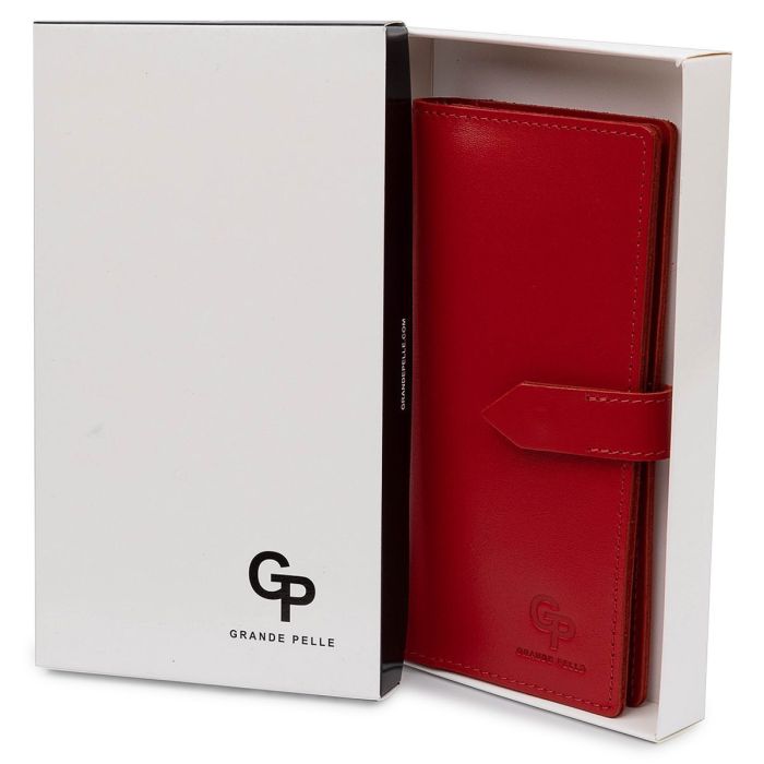 Кожаное женское портмоне GRANDE PELLE 11516 Красный