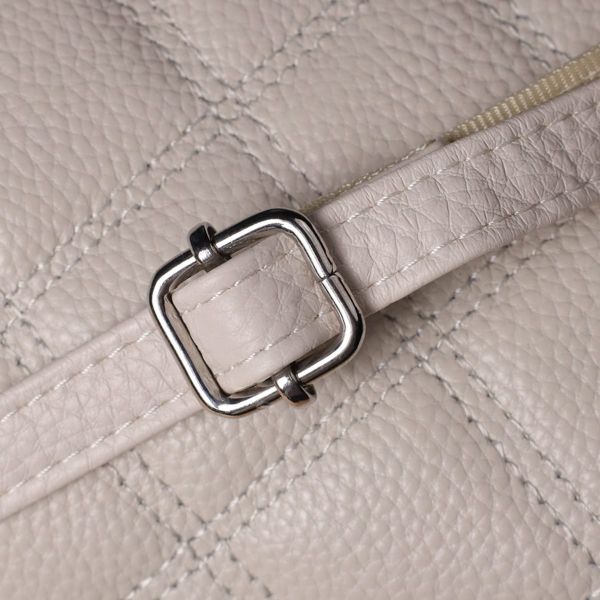 Модная женская сумка прошитая ромбами из натуральной кожи Vintage 22931 Белый