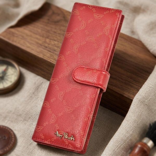 Визитница на кнопке Tony Perotti Luxury 2639 rosso (90387) Красная