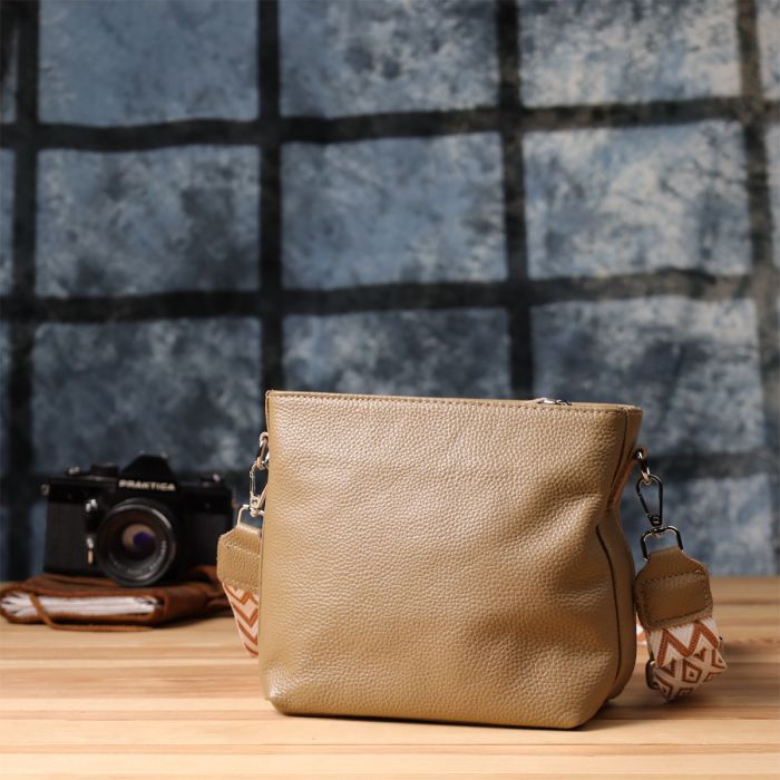 Женская кожаная сумка на плечо для повседневной носки Vintage 22912 Бежевый