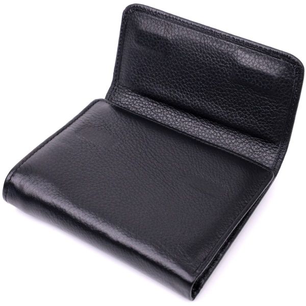 Женский симпатичный кошелек с монетницей из натуральной кожи ST Leather 19494 Черный