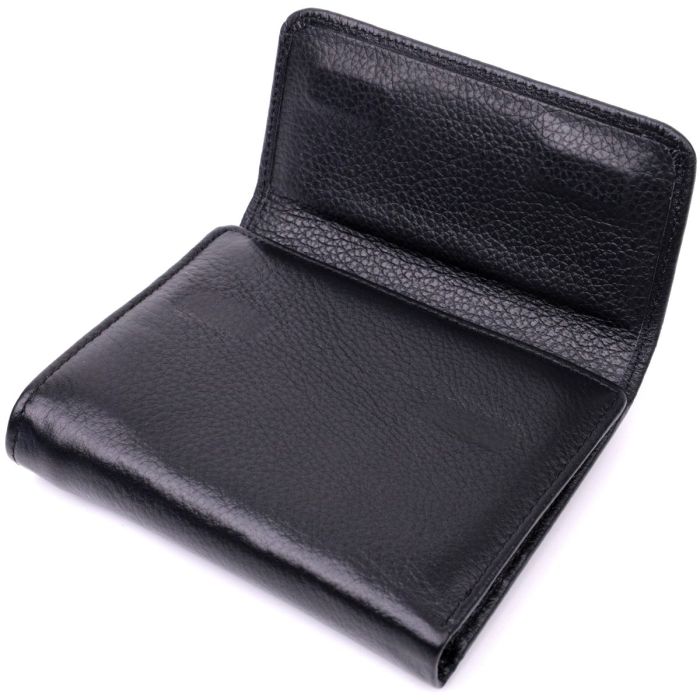 Женский симпатичный кошелек с монетницей из натуральной кожи ST Leather 19494 Черный