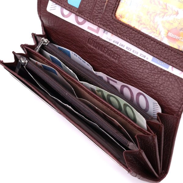 Женский кошелек горизонтального формата из натуральной кожи ST Leather 22515 Бордовый
