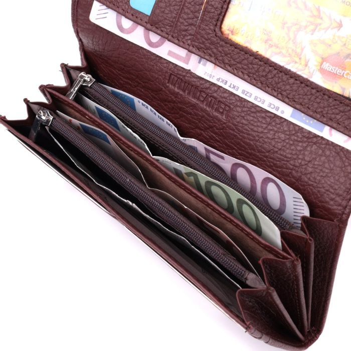 Женский кошелек горизонтального формата из натуральной кожи ST Leather 22515 Бордовый