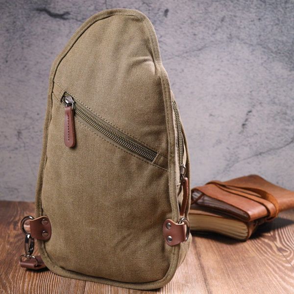 Оригинальная мужская сумка через плечо из текстиля 21254 Vintage Оливковая