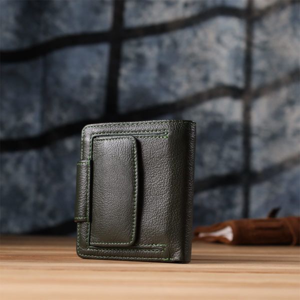 Вертикальный женский кошелек из натуральной кожи ST Leather 23070 Зеленый